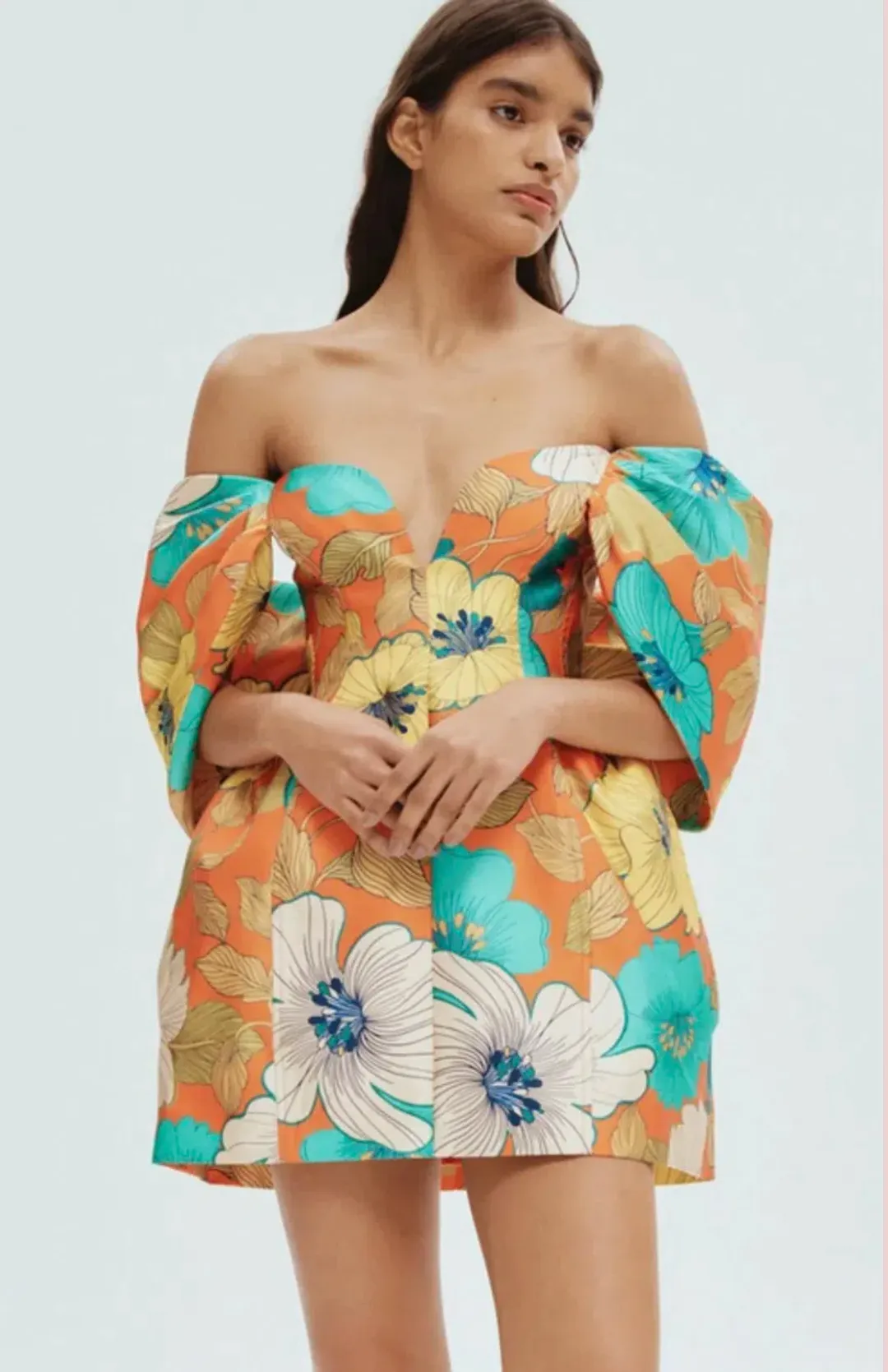 Alemais Piato Sculpt Mini Dress Floral Size 12 for rent on The Volte - main image