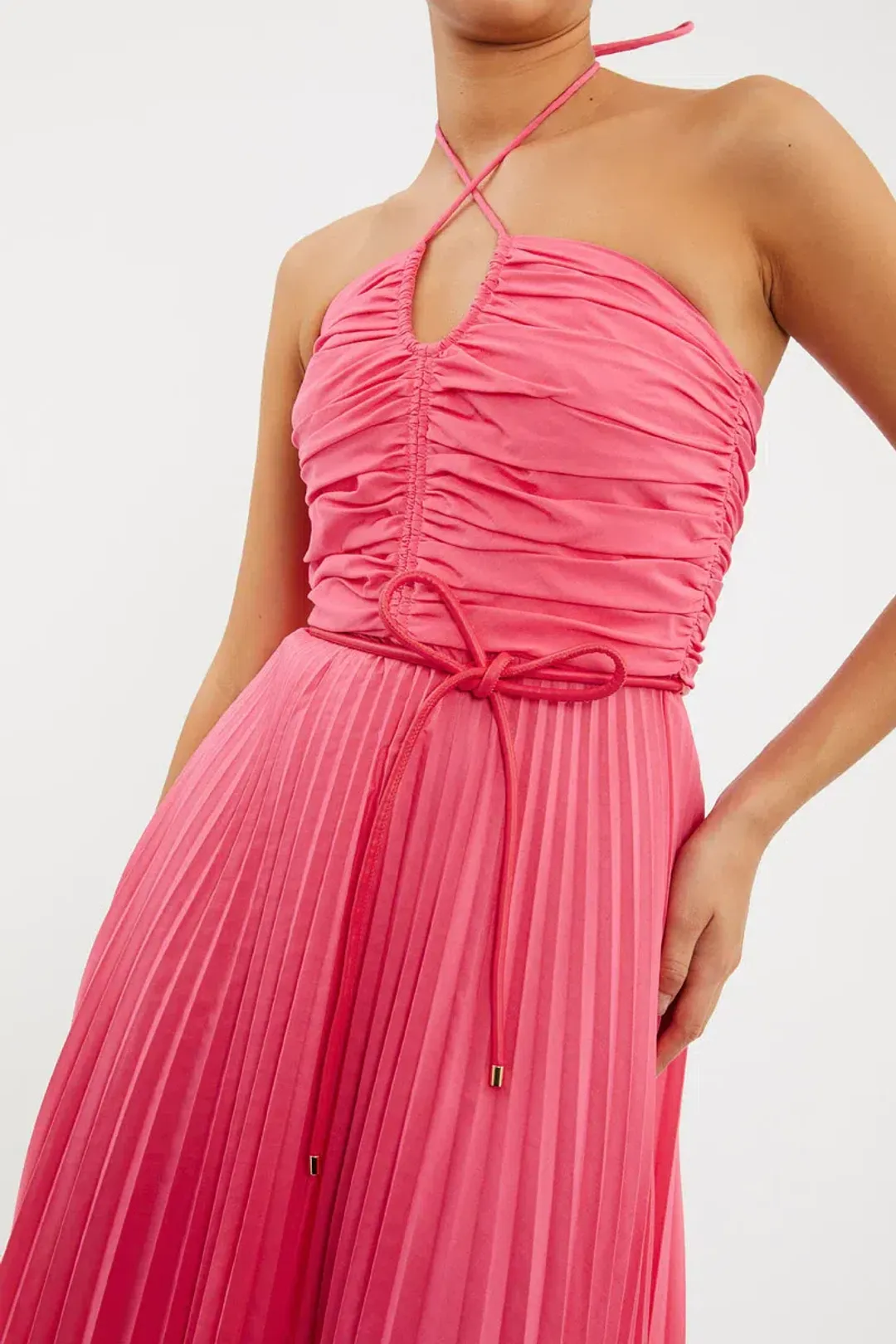 Rebecca Vallance Rosa Halter Dress Pink Size 8  for rent on The Volte - main image