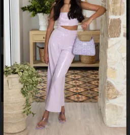 Sheike Cleo Sequin Top Size 8 & Pant Size 6 Set Lilac for rent on The Volte - image 2