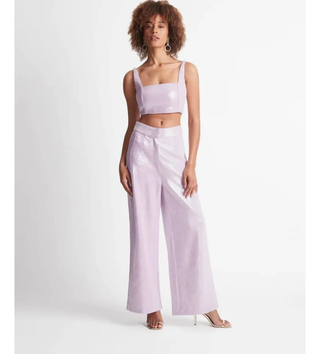 Sheike Cleo Sequin Top Size 8 & Pant Size 6 Set Lilac for rent on The Volte - main image