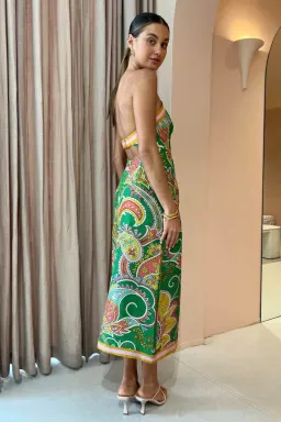 Alemais Marion Bodice Strapless Midi Green Dress Emerald Size 8 for rent on The Volte - image 3