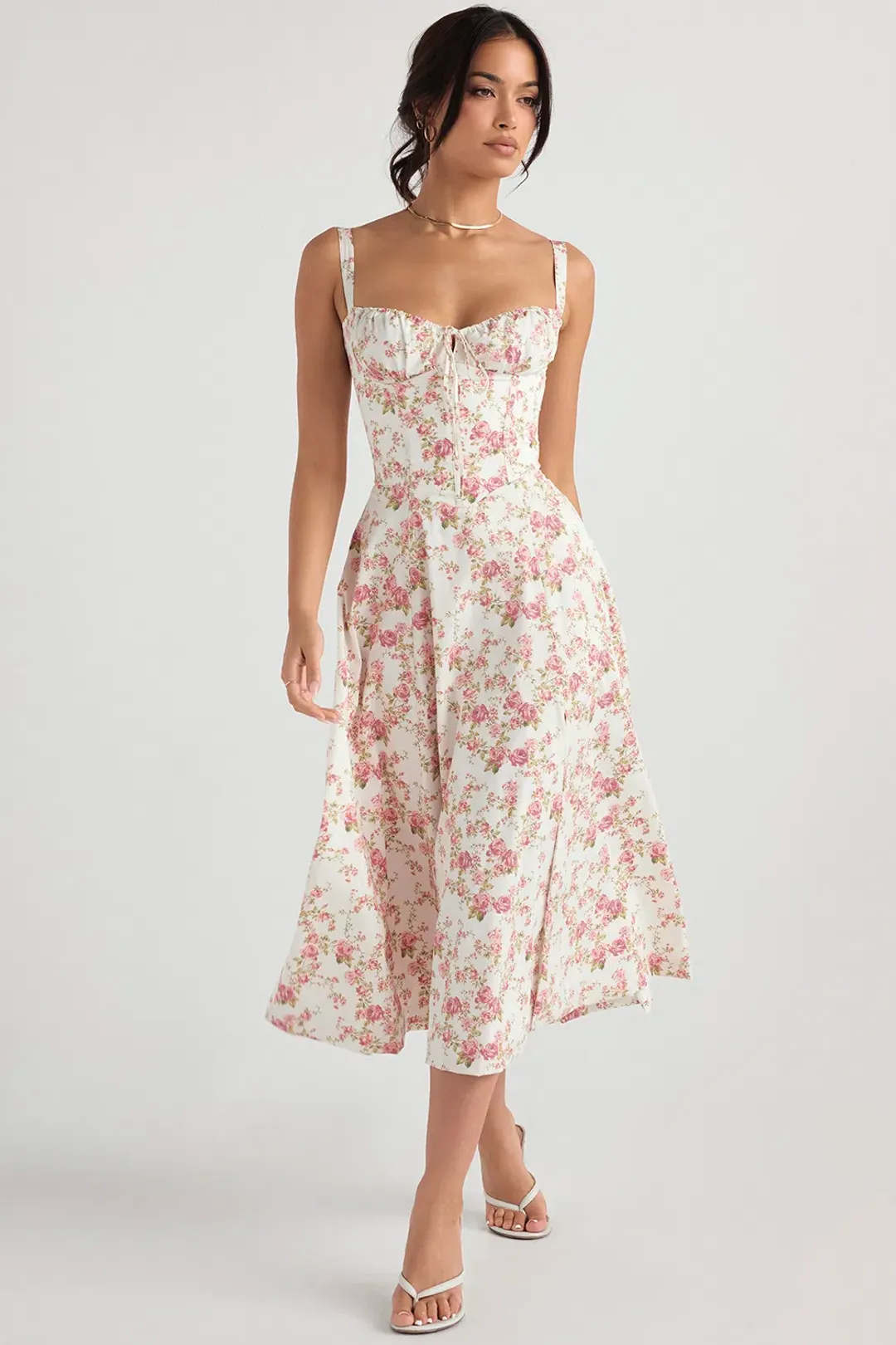 House of CB Carmen Rose Print Bustier Sundress S / Au 8 for rent on The Volte - main image