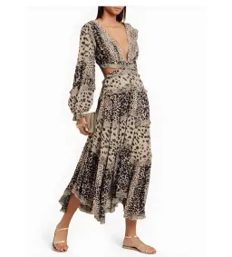 Zimmermann Allia Cut Out Maxi Dress Leopard Print  Size 8-10 for rent on The Volte - image 1