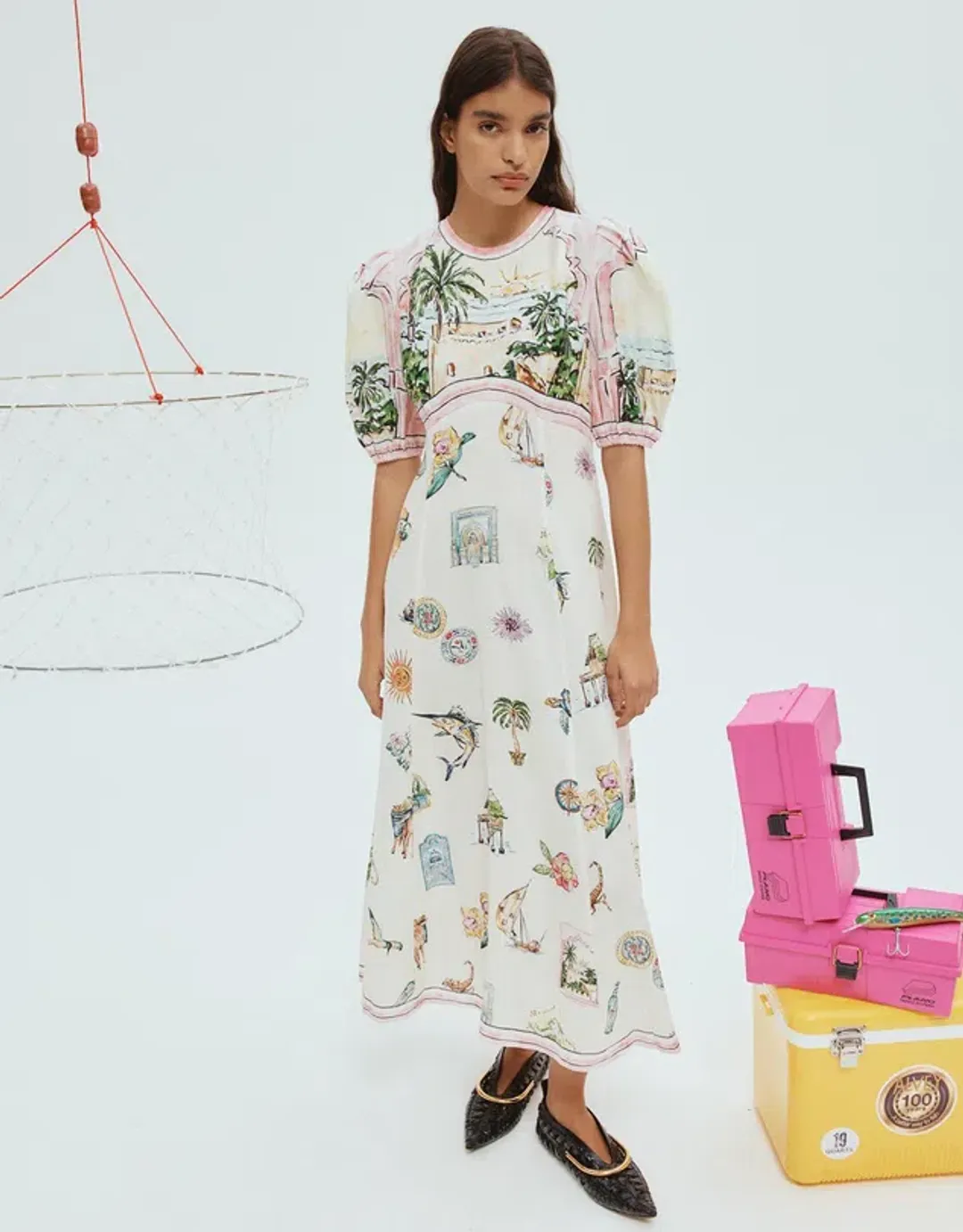 Alemais Sunset Midi Dress Multi Size 10  for rent on The Volte - main image