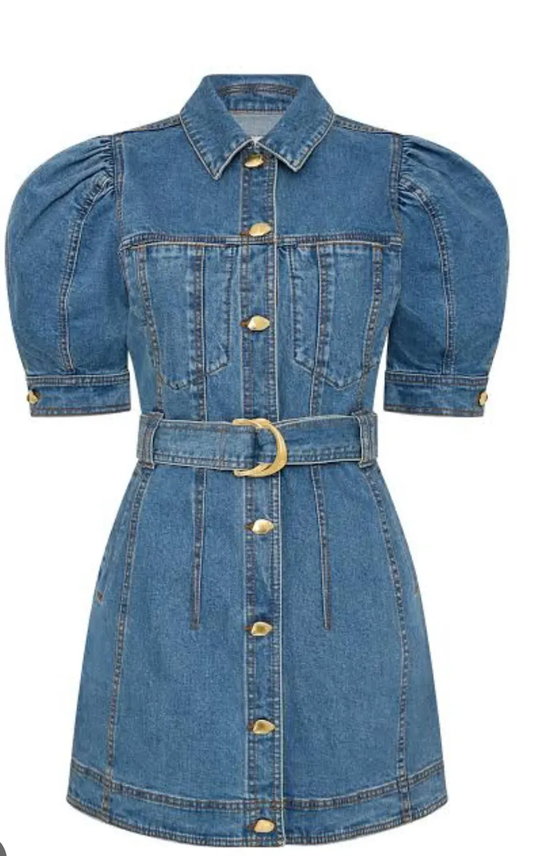 Aje Adriana Puff Sleeve Mini Dress 90s Wash Size 8 for rent on The Volte - main image