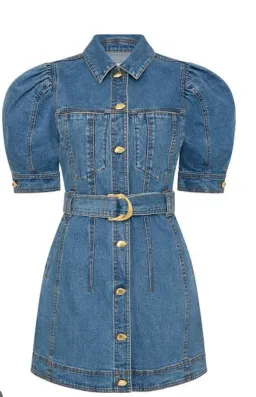 Aje Adriana Puff Sleeve Mini Dress 90s Wash Size 8 for rent on The Volte - image 4