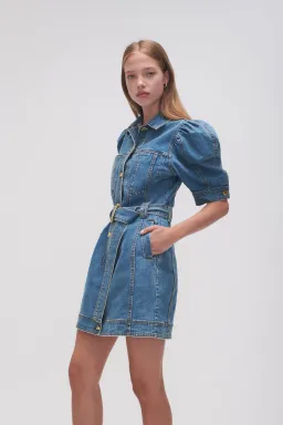 Aje Adriana Puff Sleeve Mini Dress 90s Wash Size 8 for rent on The Volte - image 2
