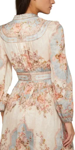 Zimmermann August Plunge Midi Dress Sky Blue Floral Size 1 / AU 10 for rent on The Volte - image 3