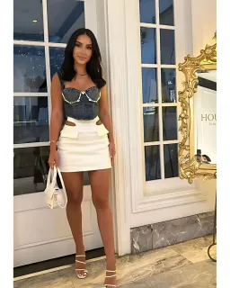 Dion Lee Y Front Mini Skirt White Size AU 8 for rent on The Volte - image 1