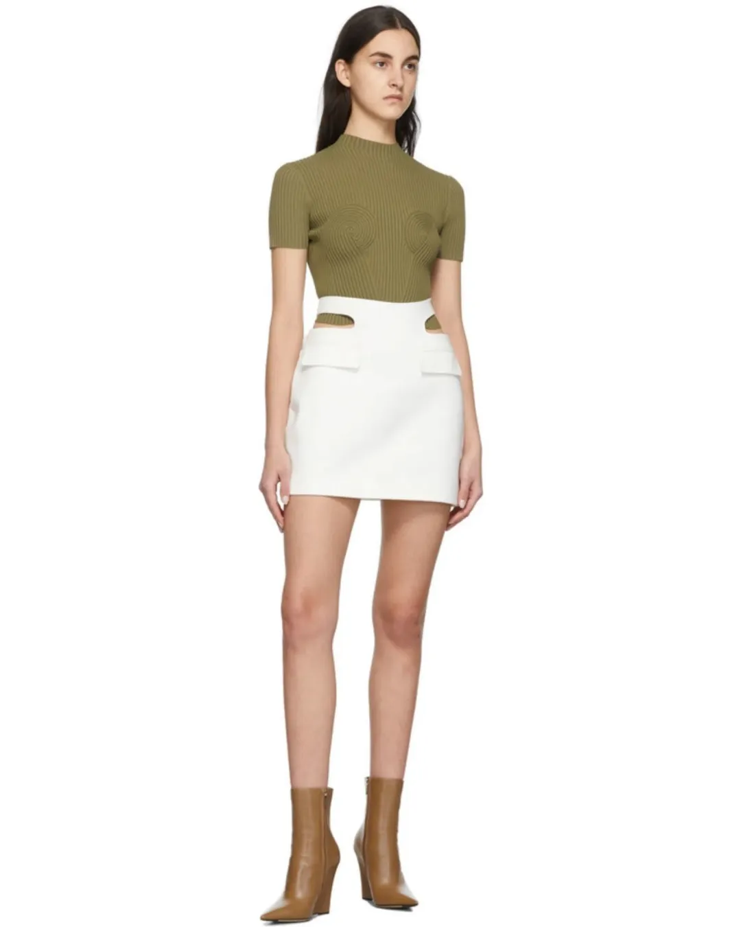 Dion Lee Y Front Mini Skirt White Size AU 8 for rent on The Volte - main image