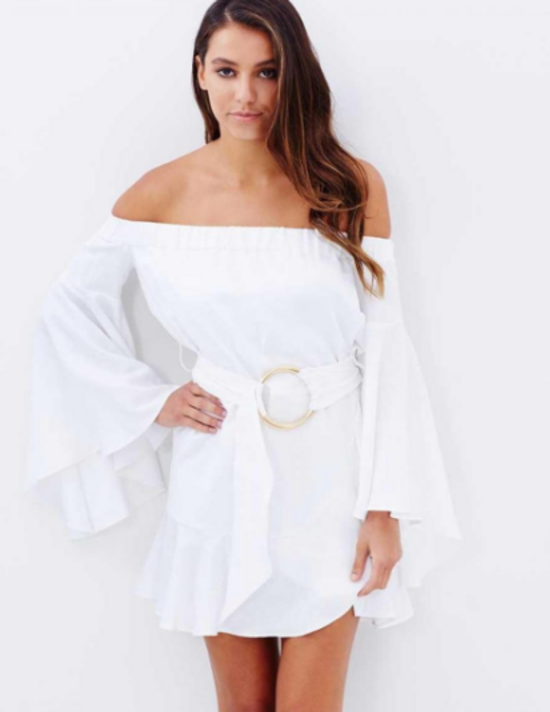 Shona Joy Palma Mini Dress White Size 8 for rent on The Volte - main image