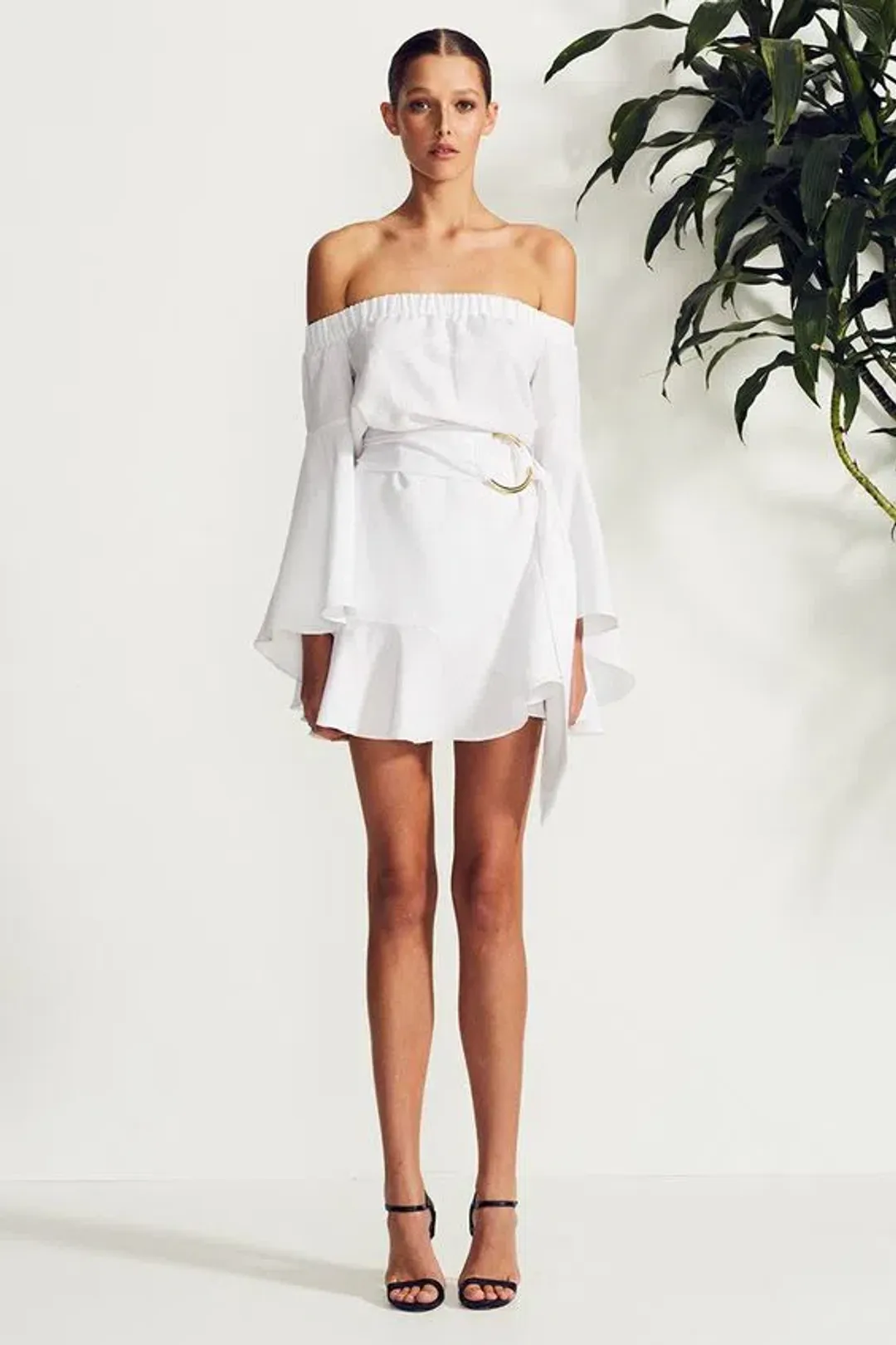 Shona Joy Palma Mini Dress White Size 8 for rent on The Volte - main image