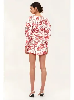 C/MEO Collective White Lie LS Dress Red/White Size AU 6 for rent on The Volte - image 2