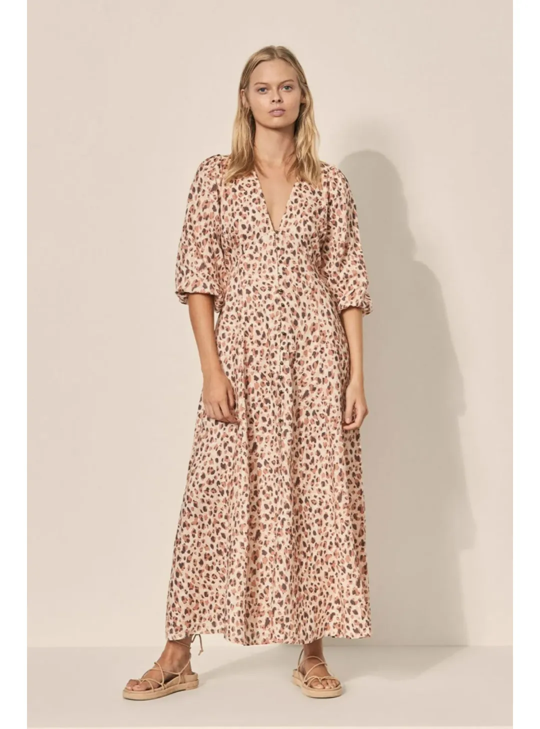 Kivari Nadia Maxi Dress Leopard Size AU 8 for rent on The Volte - main image