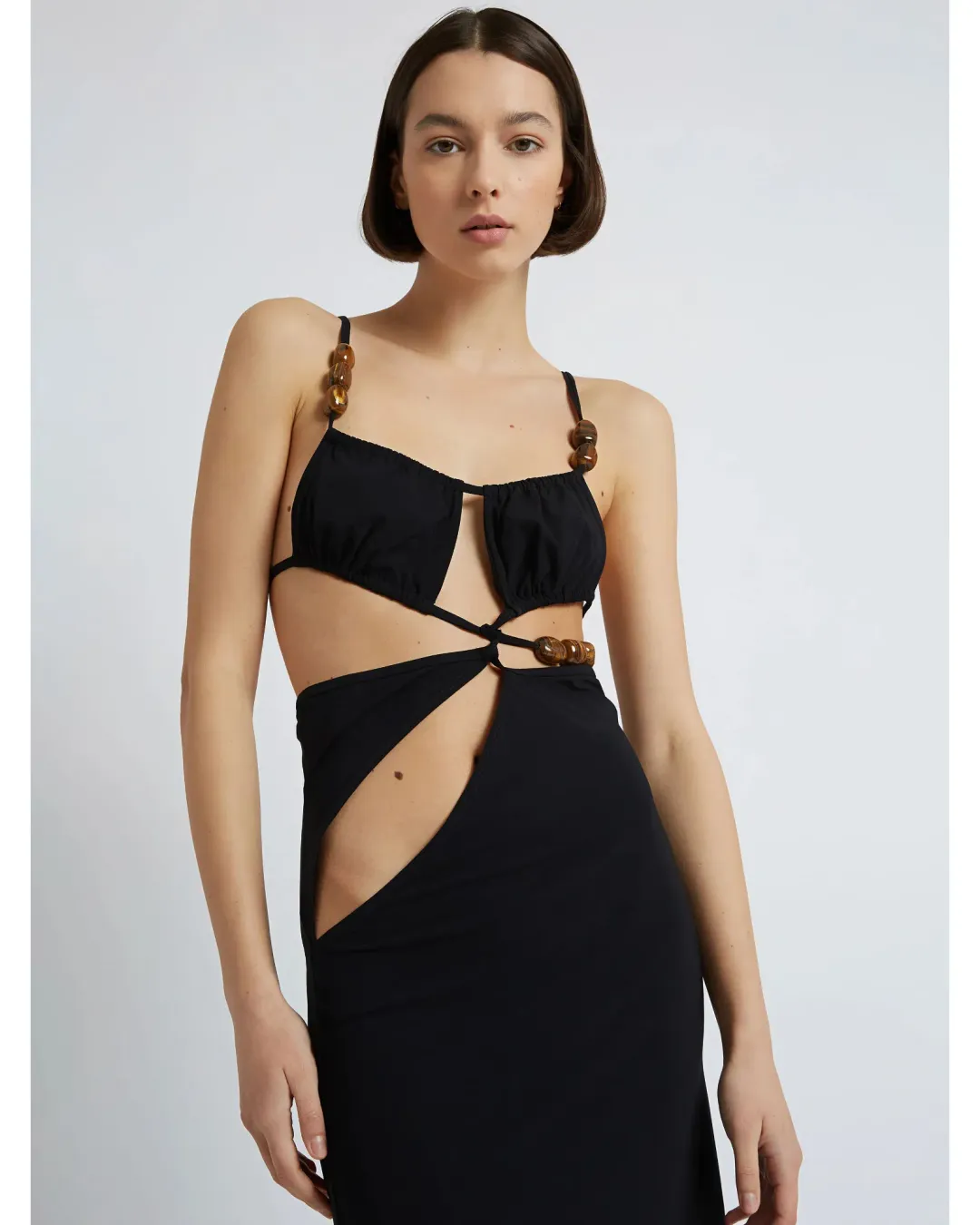 Christopher Esber Displace Lycra Dress With Crystal in Black Size AU 10  for rent on The Volte - main image