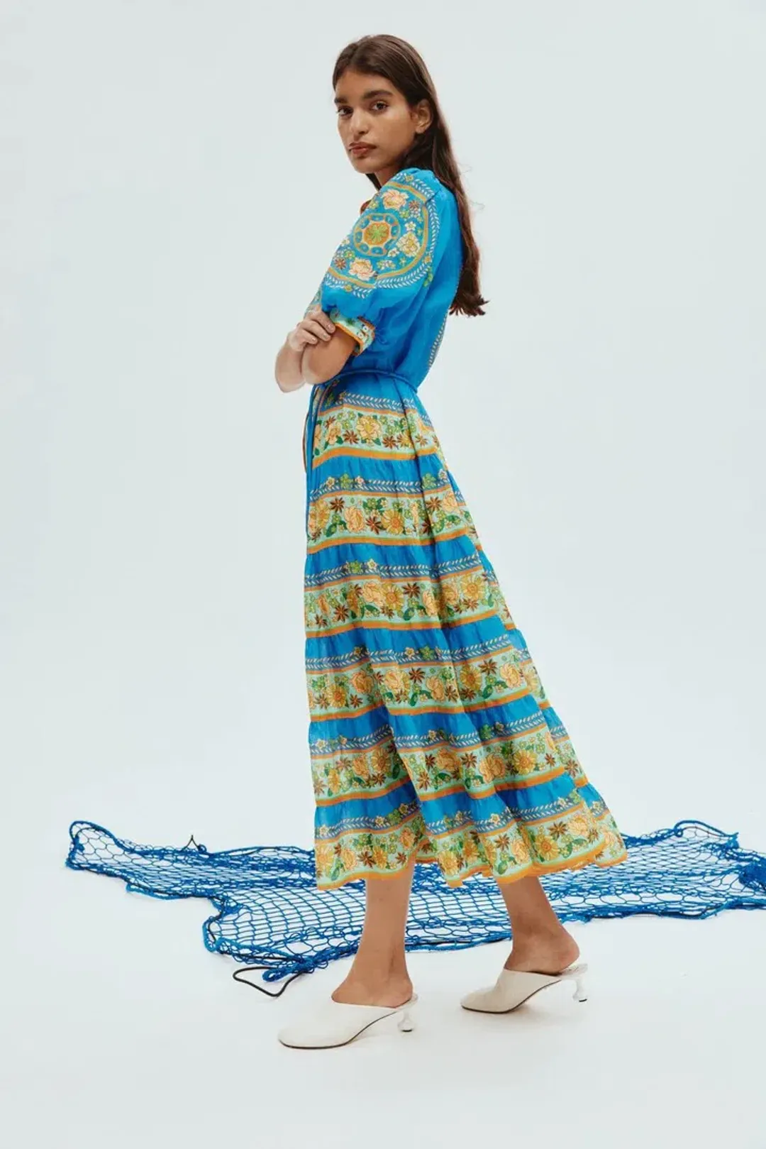 Alemais Lindah Tiered Midi Dress Print Size 12 for rent on The Volte - main image