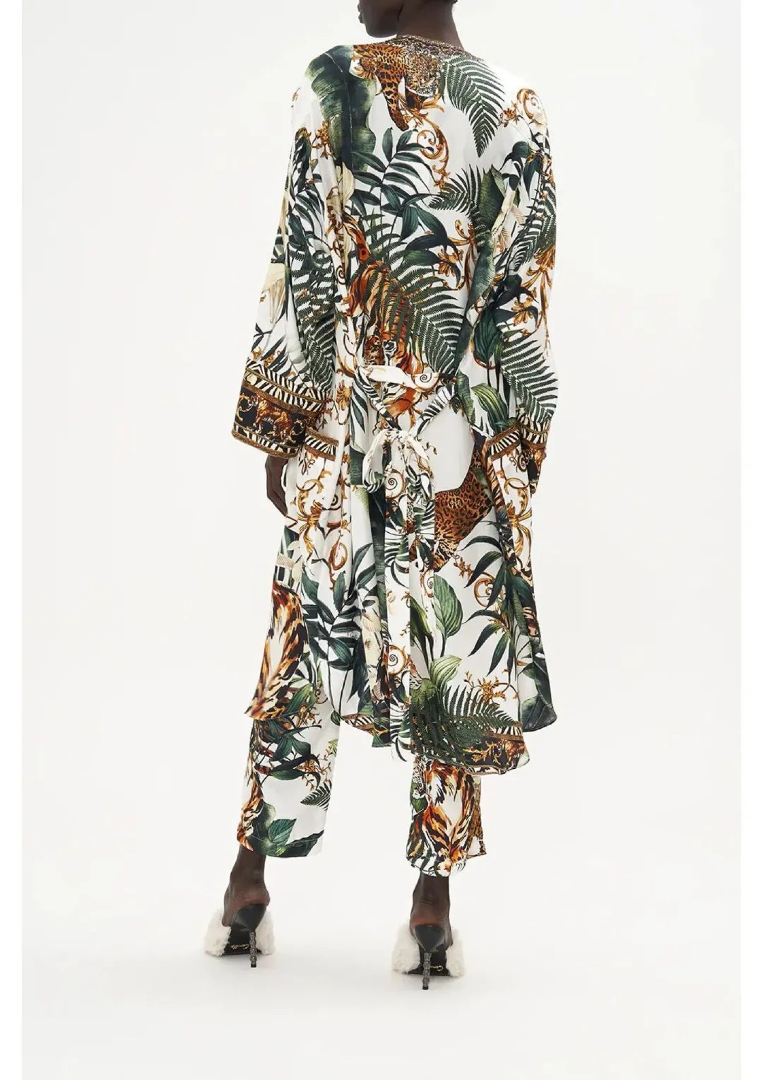 Camilla Tiger Trap Robe Midi Layer With Patch Pocket Print Size 12/M for rent on The Volte - main image