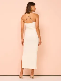 By Johnny Bianca Bias Bead Midi Dress In Ivory Size 8 for rent on The Volte - image 5