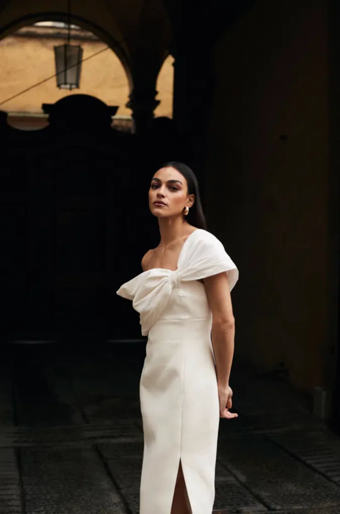 Rachel Gilbert Kace Midi Dress Ivory Size 1/AU 8  for rent on The Volte - main image