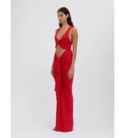 Christopher Esber Vivenda Drape Front Dress Watermelon Size 8 for rent on The Volte - image 4