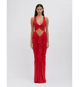 Christopher Esber Vivenda Drape Front Dress Watermelon Size 8 for rent on The Volte - image 1