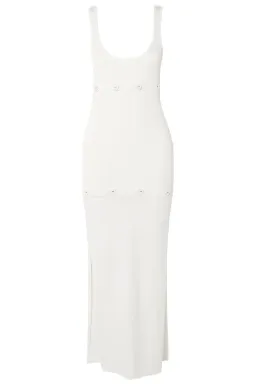 Christopher Esber Button-detail Ribbed Knit Dress White Size 10 for rent on The Volte - image 3