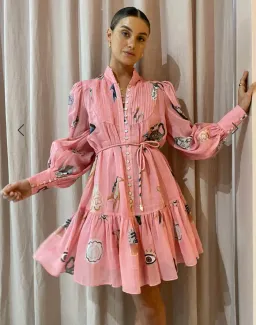 Alemais Cleo Smock Mini Dress Pink Size 14 for rent on The Volte - image 4