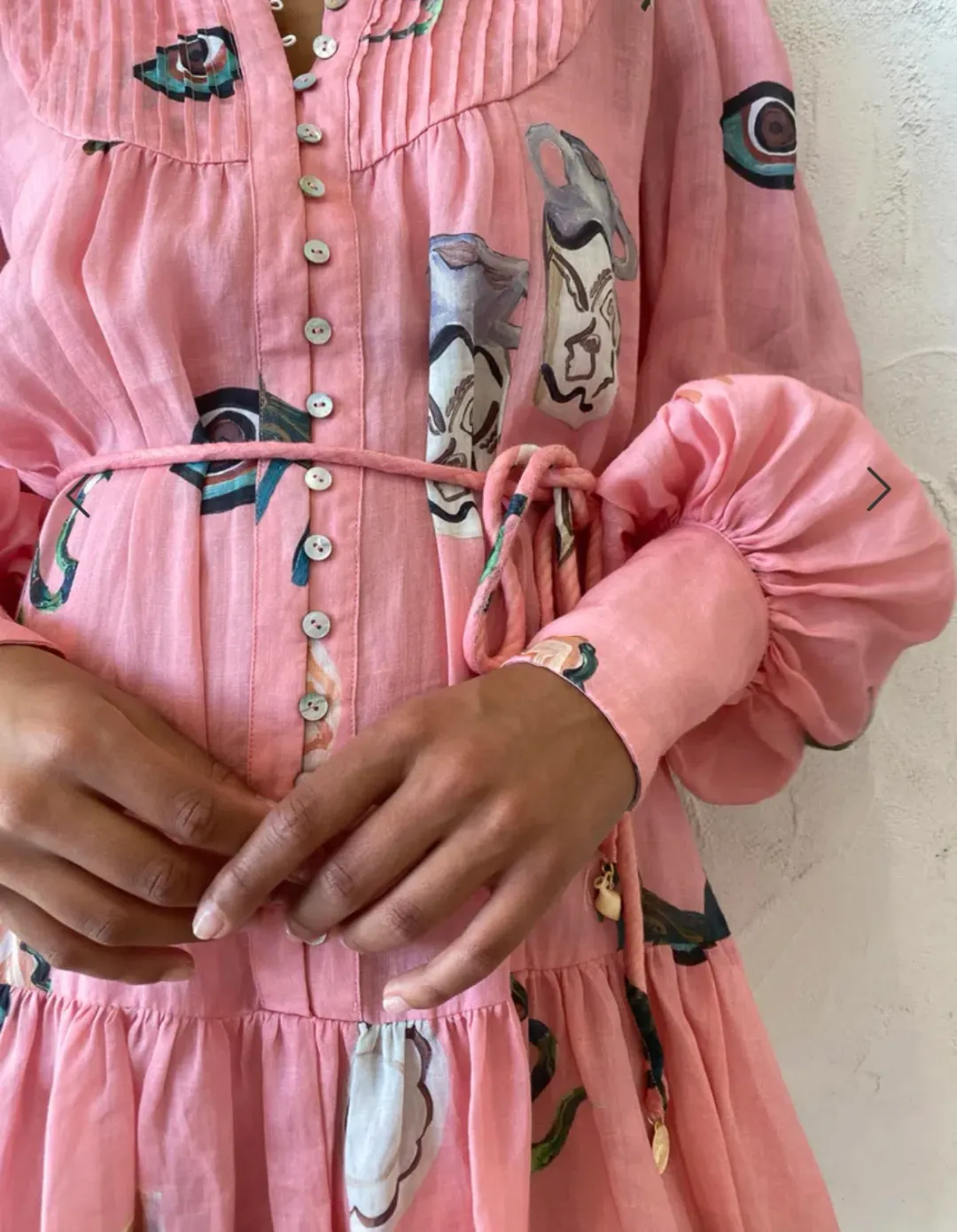 Alemais Cleo Smock Mini Dress Pink Size 14 for rent on The Volte - main image