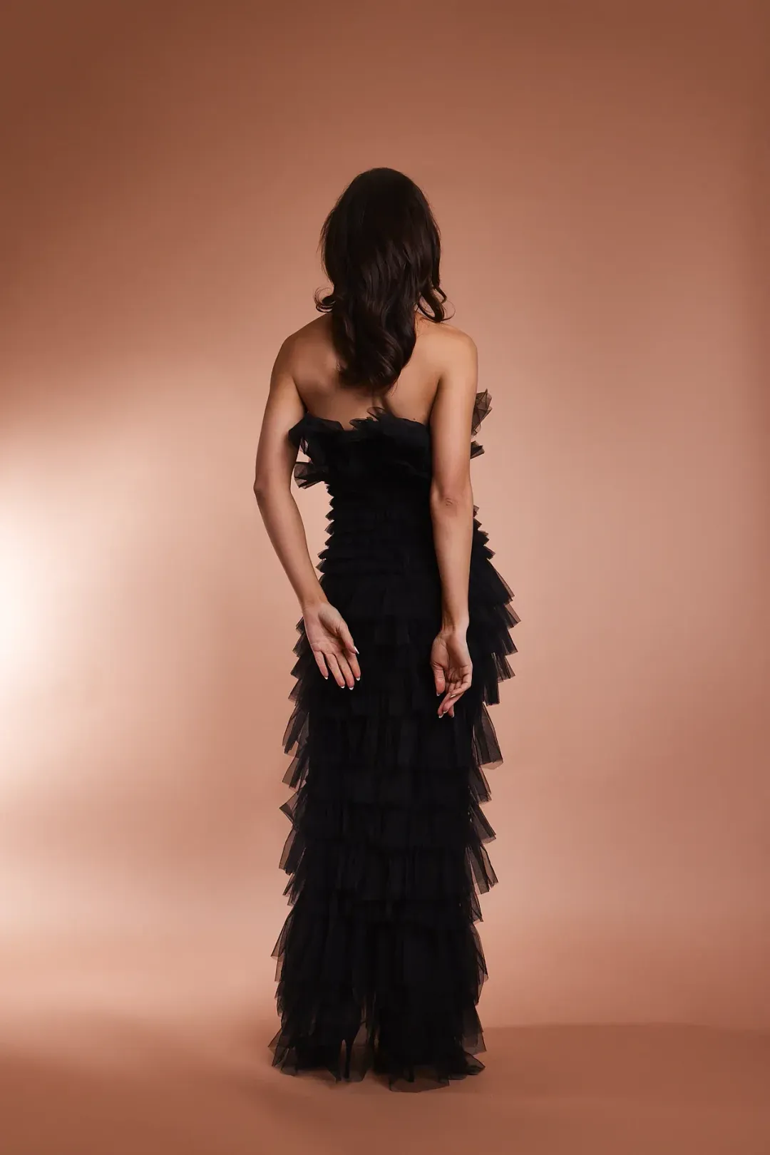 From A Friend Odette Tulle Ruffle Maxi Dress Black Size XS/S / AU 6/8 for rent on The Volte - main image