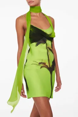 Rat and Boa Orisha Mini Dress Green Print Size XS/AU 6 for rent on The Volte - image 5