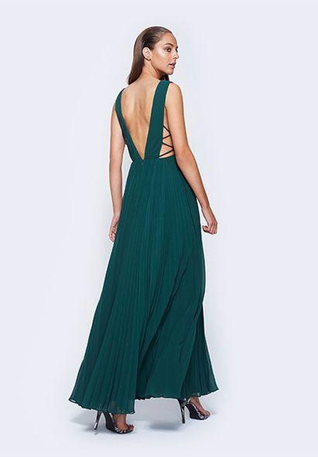 Fame & Partners Allegra Dress - Forest Green for rent on The Volte - main image