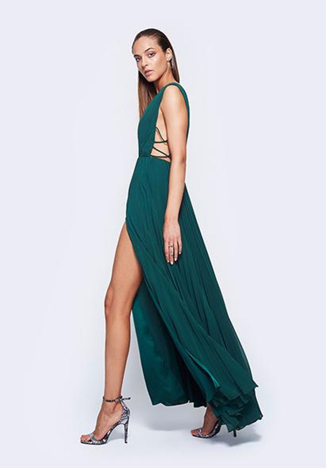 Fame & Partners Allegra Dress - Forest Green for rent on The Volte - main image