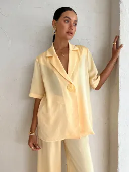 Viktoria and Woods Chorus Shirt w/ Belt Flax Yellow Size 1 /AU 8 for rent on The Volte - image 2