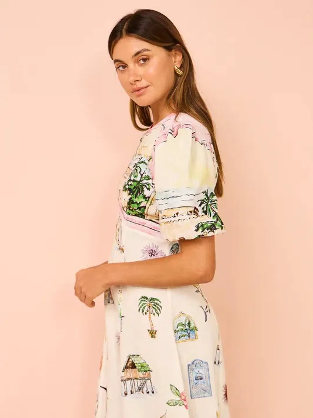 Alemais Sunset Midi Dress Print Size 10 for rent on The Volte - main image