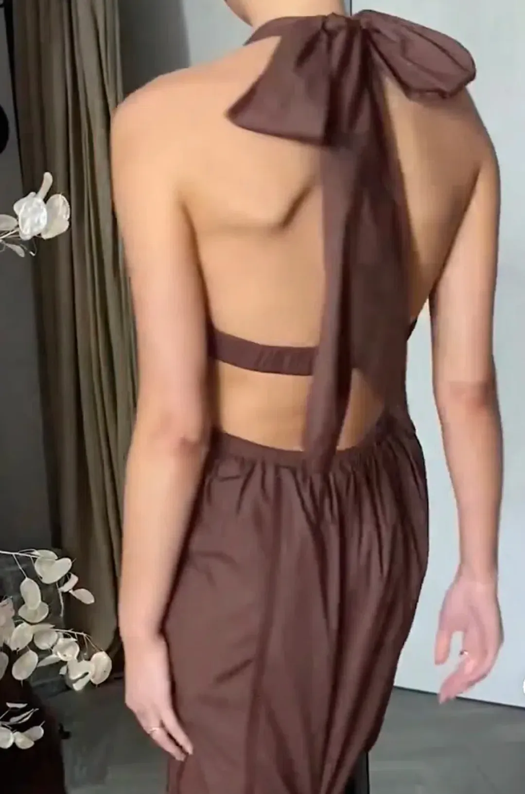 Joslin Elinor Coconut Dress Brown Size 12 for rent on The Volte - main image