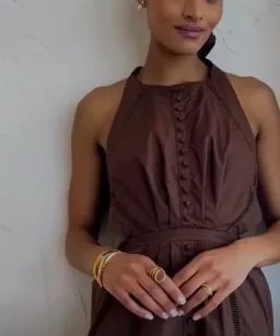 Joslin Elinor Coconut Dress Brown Size 12 for rent on The Volte - image 5