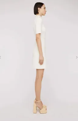 Scanlan Theodore The Crepe Knit Daisy Mini Dress Cream Size XS / AU 6 for rent on The Volte - image 4