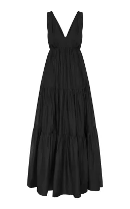 Aje Unending Tiered Cotton Maxi Dress Black Size 6 for rent on The Volte - image 3