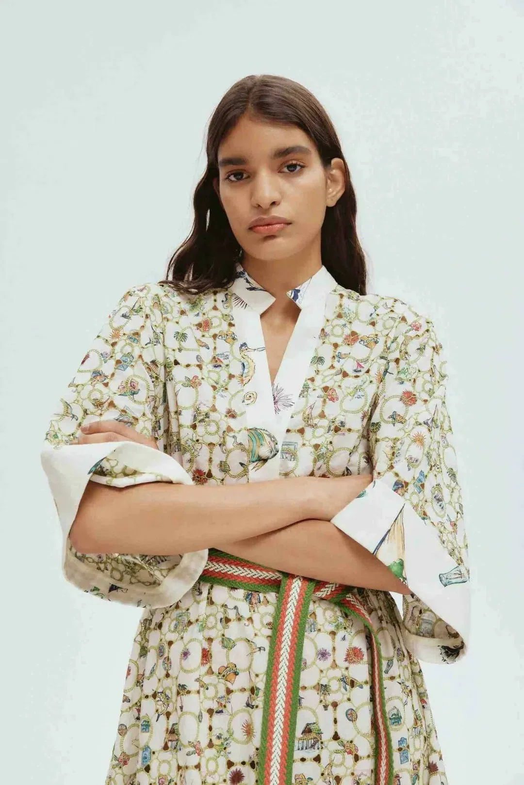 Alemais Sunset Broderie Midi Dress Multi Size AU 8 for rent on The Volte - main image