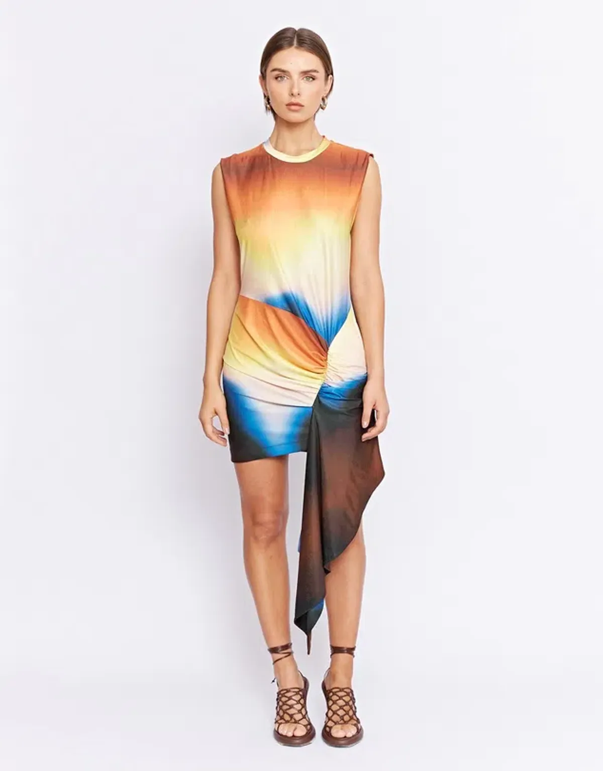 Pfeiffer Lexington Mini Dress in Earth Size L / AU 14 for rent on The Volte - main image