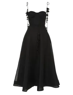 Zimmermann Natura Midi Corset Dress in Black Size 2 / AU 12 for rent on The Volte - image 4