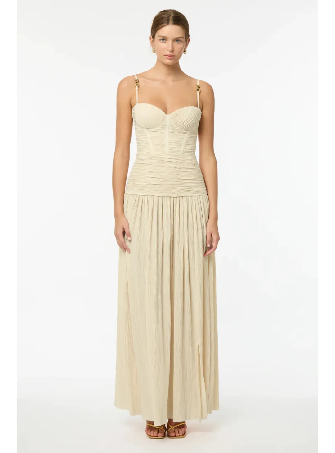 Manning Cartell Double Time Pleat Dress in Nougat Size AU 6 for rent on The Volte - main image