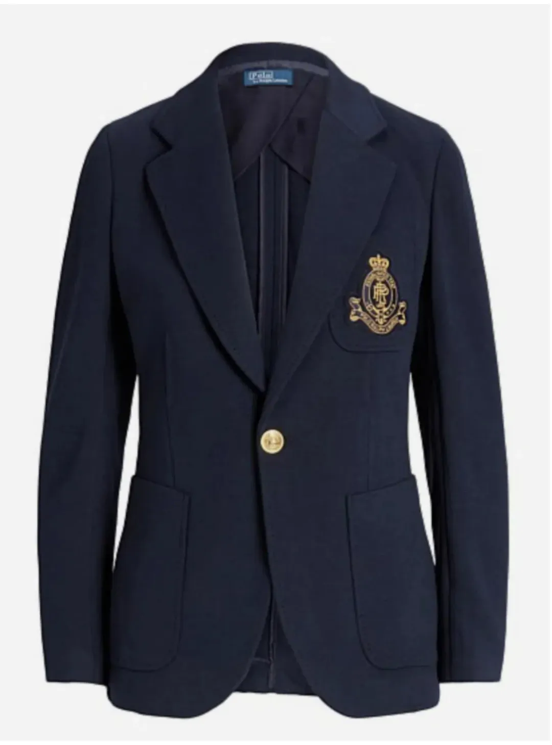 Ralph Lauren Crested Cotton Blazer Navy Size AU 6 for rent on The Volte - main image