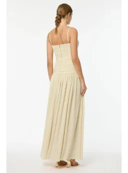 Manning Cartel Double Time Pleat Dress in Nougat Size AU 8 for rent on The Volte - image 3