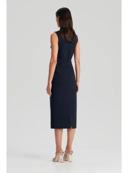 Scanlan Theodore Scuba Pencil Dress Navy Size AU 6 for rent on The Volte - image 3