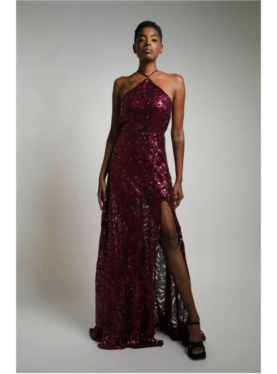 Alamour Almase Gown in Burgundy Size XS / AU 6 for rent on The Volte - main image