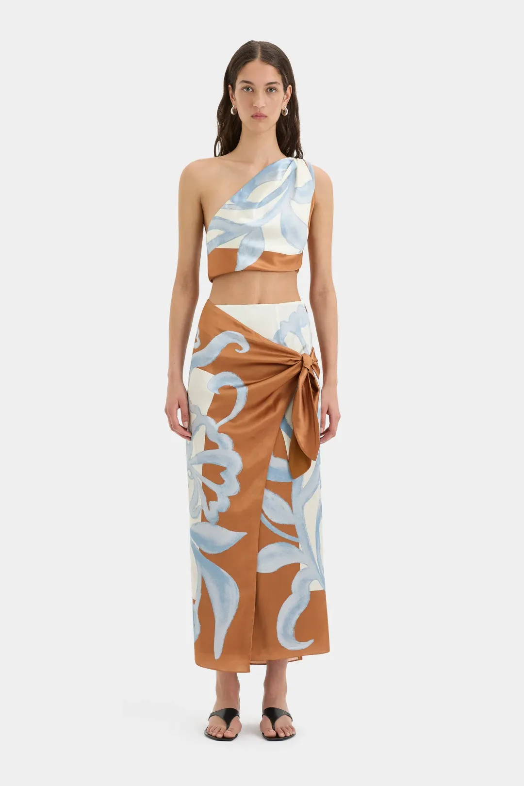 Sir The Label Sorrento Wrap Skirt And Scarf Top Set Sciapra Print  Size 10 for rent on The Volte - main image
