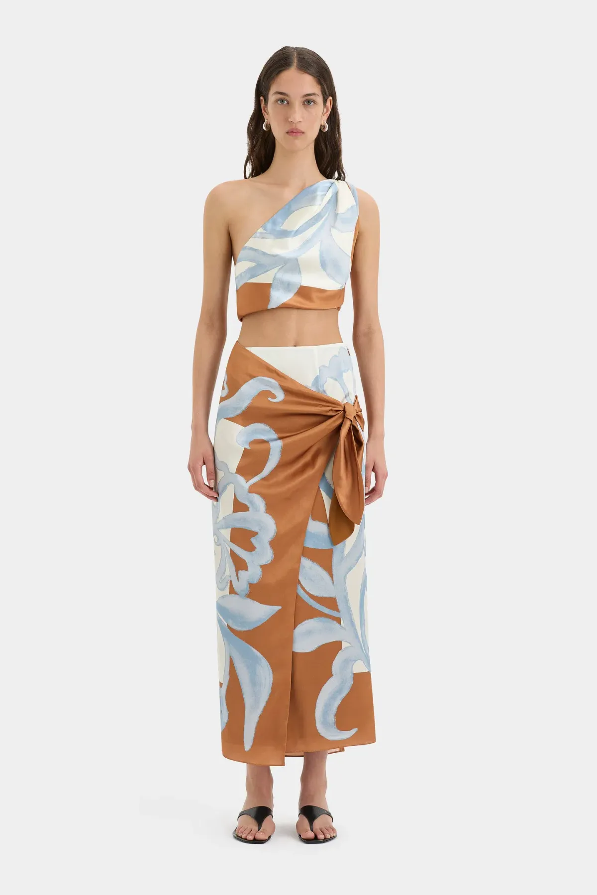 Sir The Label Sorrento Wrap Skirt And Scarf Top Set Sciapra Print  Size 10 for rent on The Volte - main image