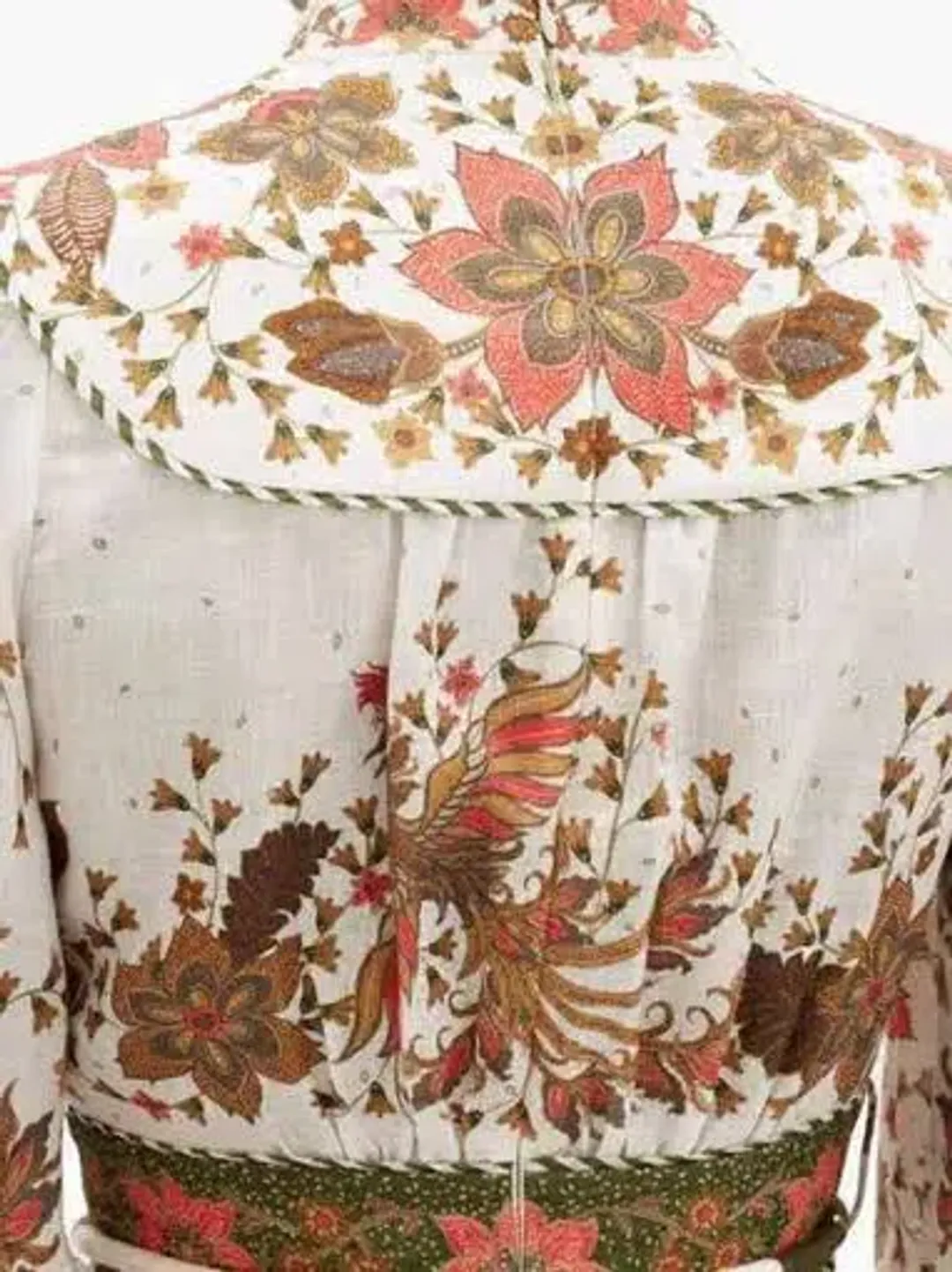 Zimmermann Empire Batik Mini Dress Khaki/Floral Size 3 / AU 14 for rent on The Volte - main image