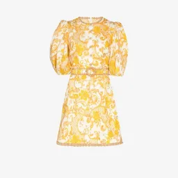 Zimmermann The Postcard Mini Dress in Swirl Floral Yellow  Size 0P/Au 6 for rent on The Volte - image 2